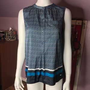 Tommy Hilfiger Pattern Button-Up Pullover Blouse